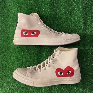 CDG White Hightop Converse